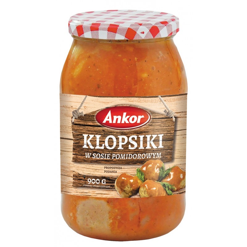 ANKOR DG 0,9L KLOPSIKI W SOSIE POMIDOROWYM