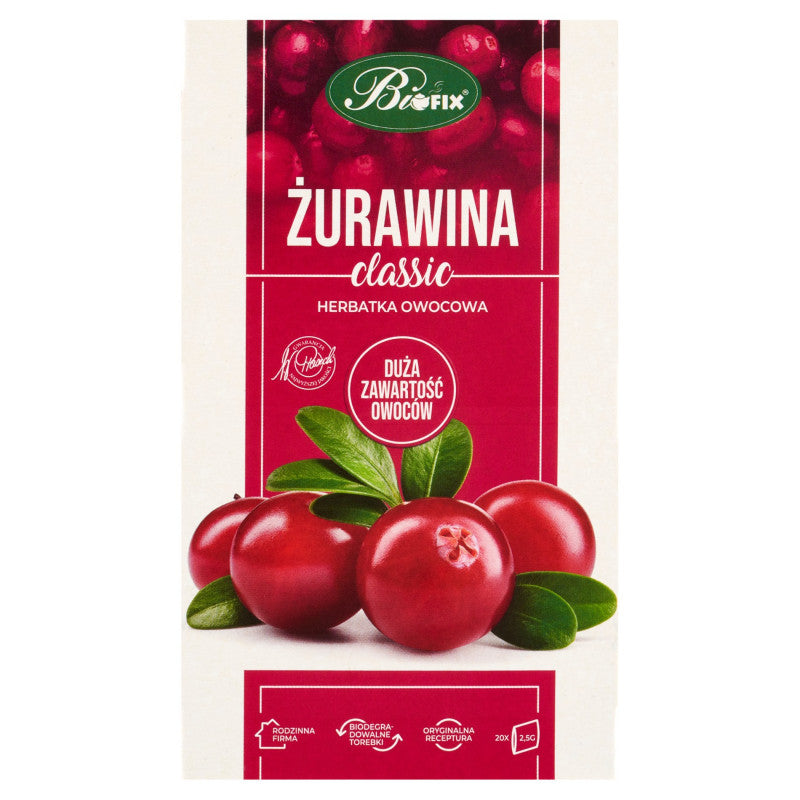 Bifix Classic Herbatka owocowa żurawina 50 g (20 x 2,5 g)